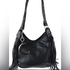 Kill star Janis moon fringe bag with large metal moon keychain 🌙